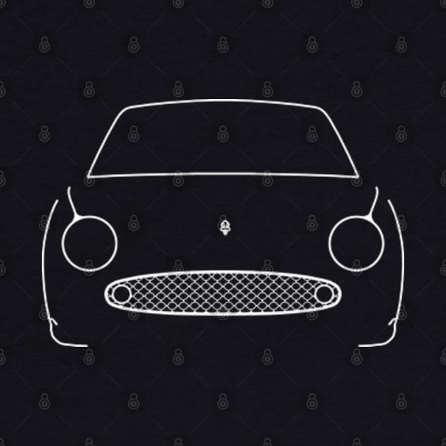 Nissan Figaro classic car white outline graphic by soitwouldseem